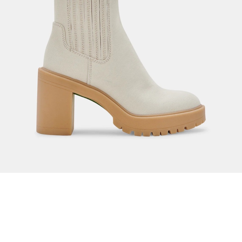 DOLCE VITA CASTER BOOTIES in sandstone canvas